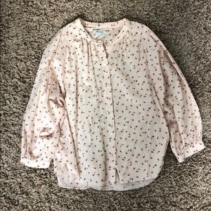 Madewell Floral Peasant Top